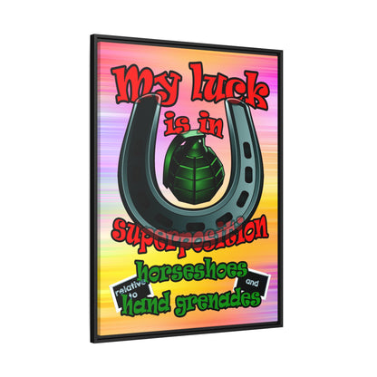 my luck - framed canvas art (color blur)