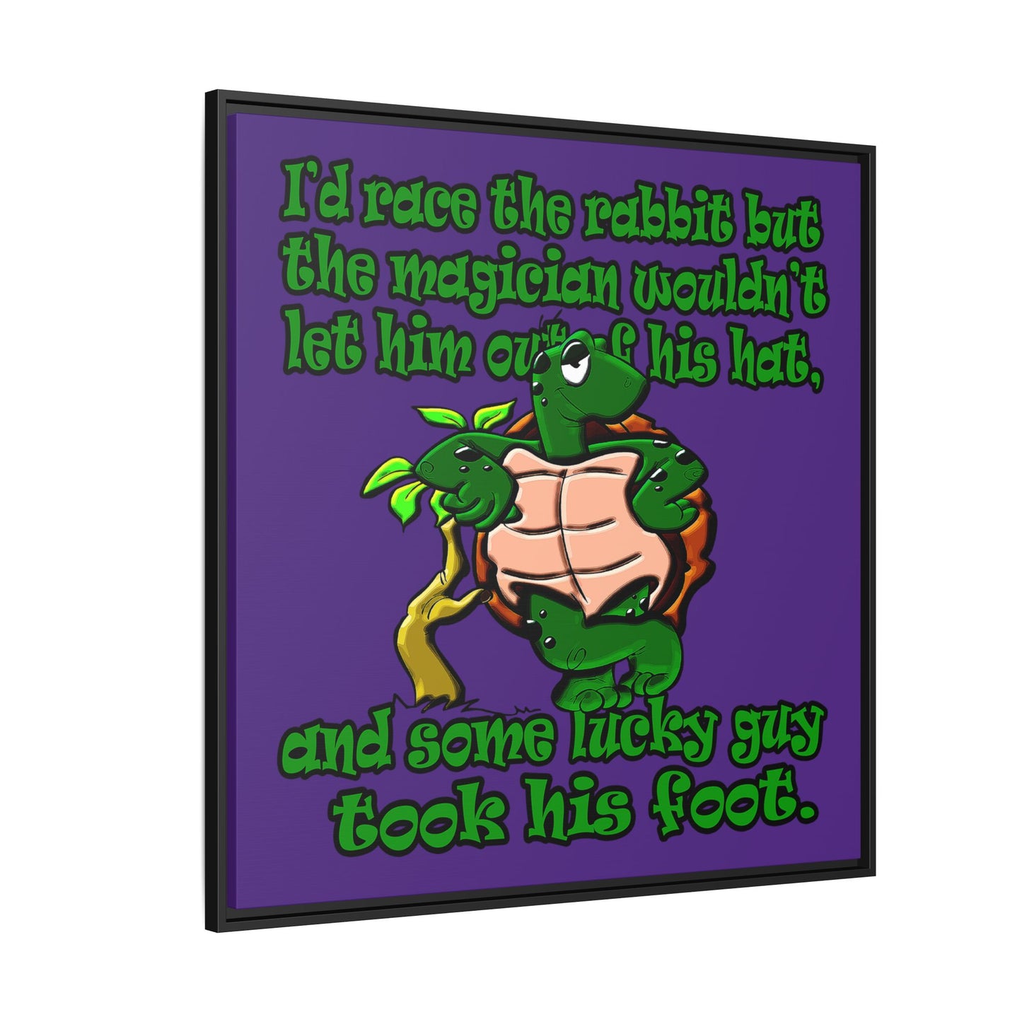 turtle race - framed canvas art (purple)