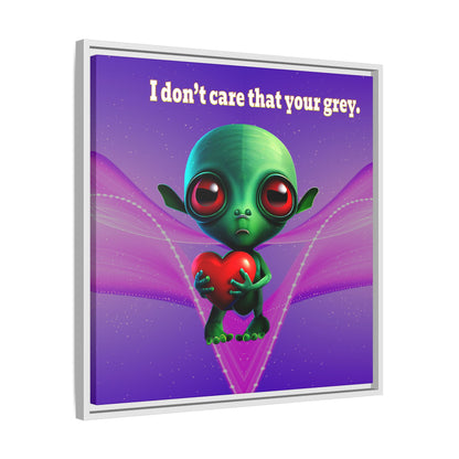 I don't care that your grey - framed canvas art (purple-pink wave)