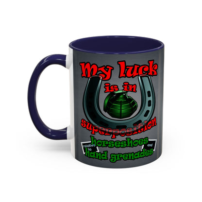 my luck - Accent Mug (grey-light grey)