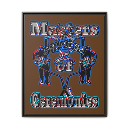 em cee squared - framed canvas art (brown)