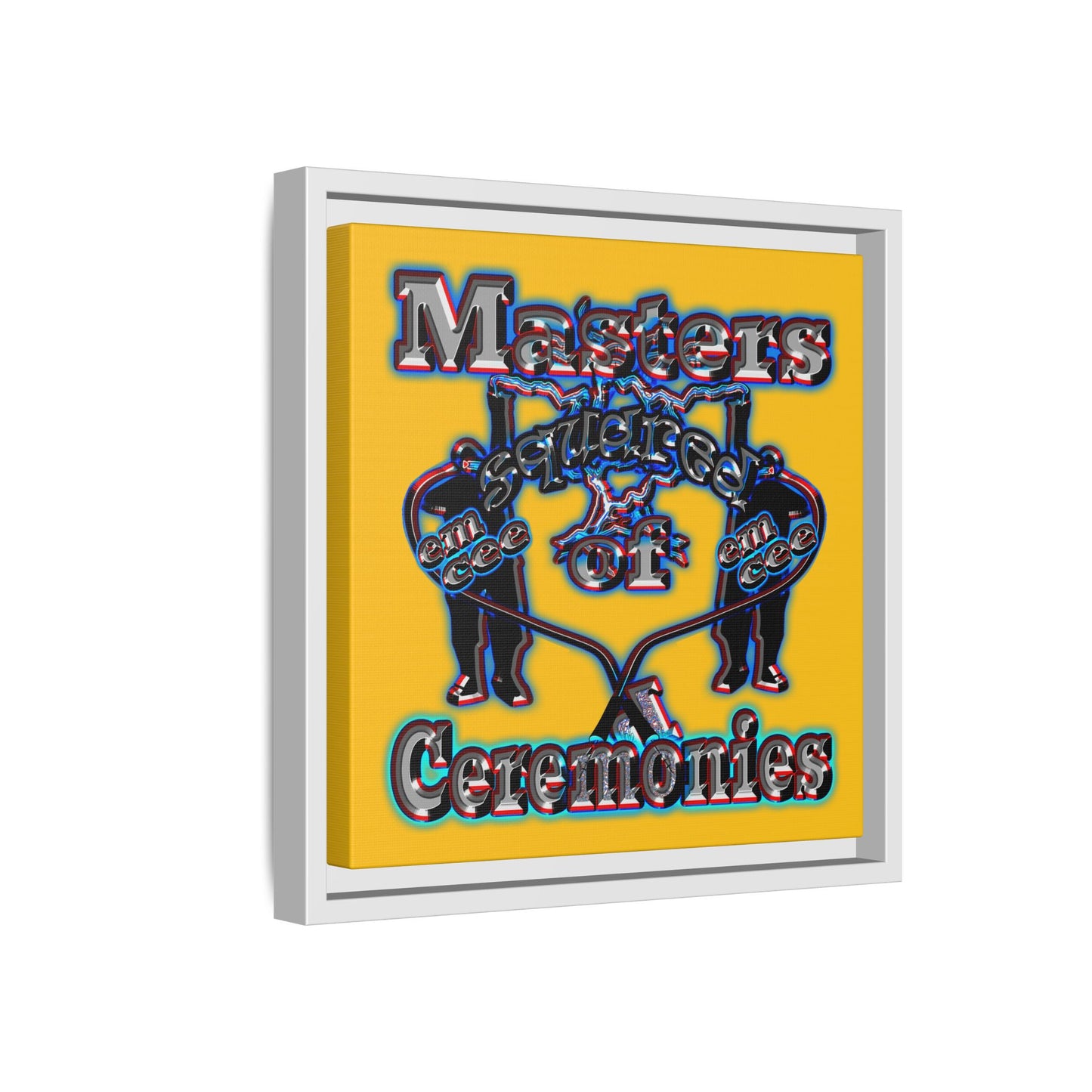 em cee squared - framed canvas art (yellow)