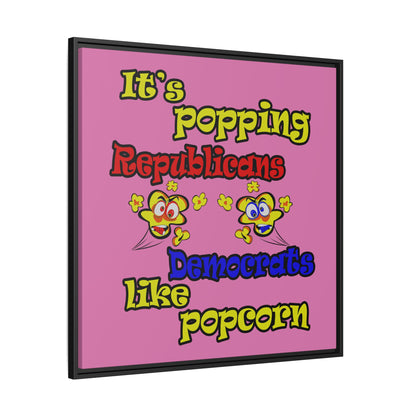 popping like popcorn - framed canvas art (light pink)