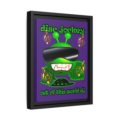 disc jockey - framed canvas art (purple)