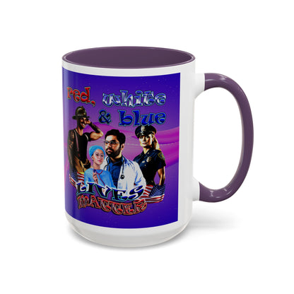 rw&b lives matter - Accent Mug (purple-pink wave)