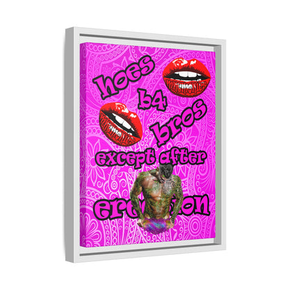 hoes b4 bros - framed canvas art (pink swirl)