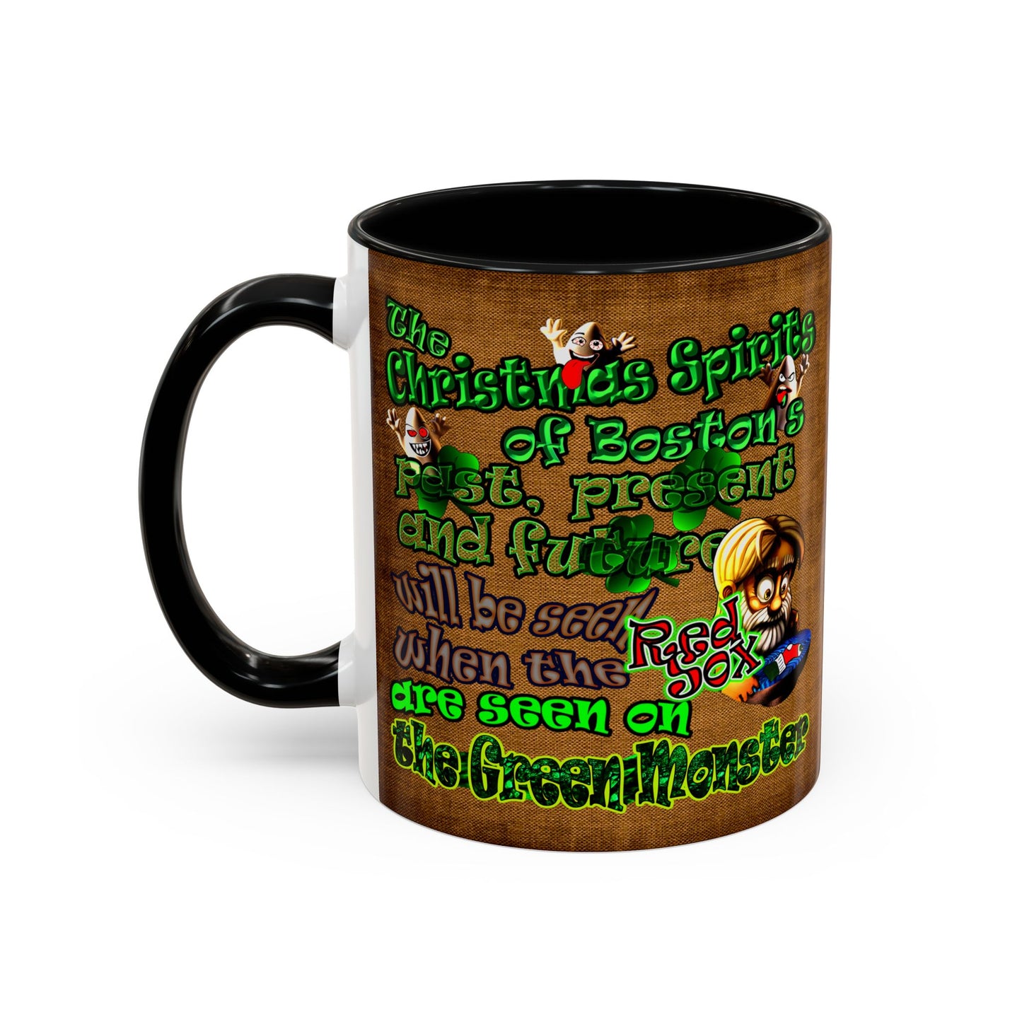 christmas spirits of boston - Accent Mug (brown papyrus)