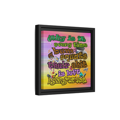 the bum's shit - framed canvas art (color blur)