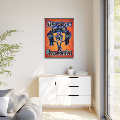 em cee squared - framed canvas art (burnt orange)