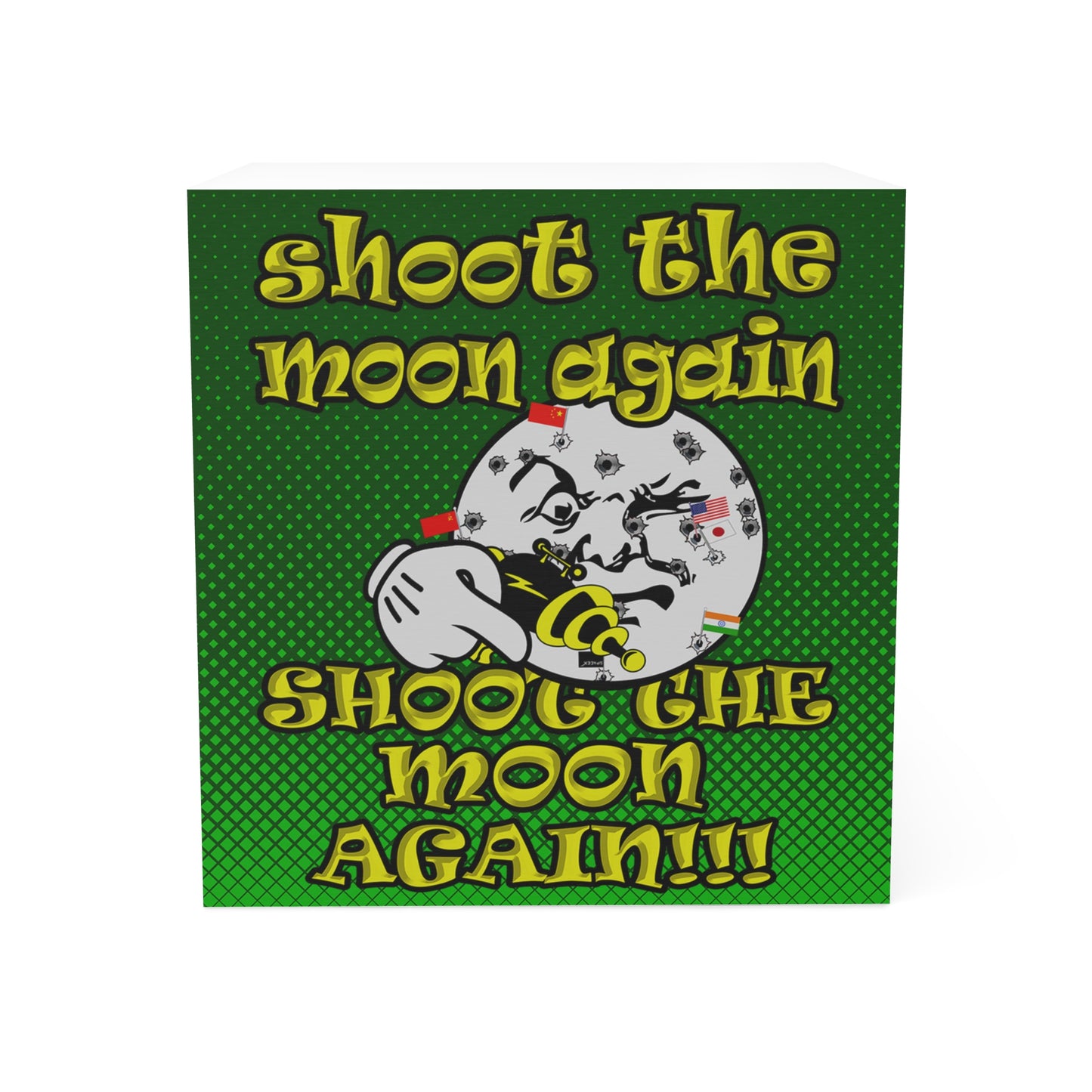 shoot the moon again - note cube (logo green)