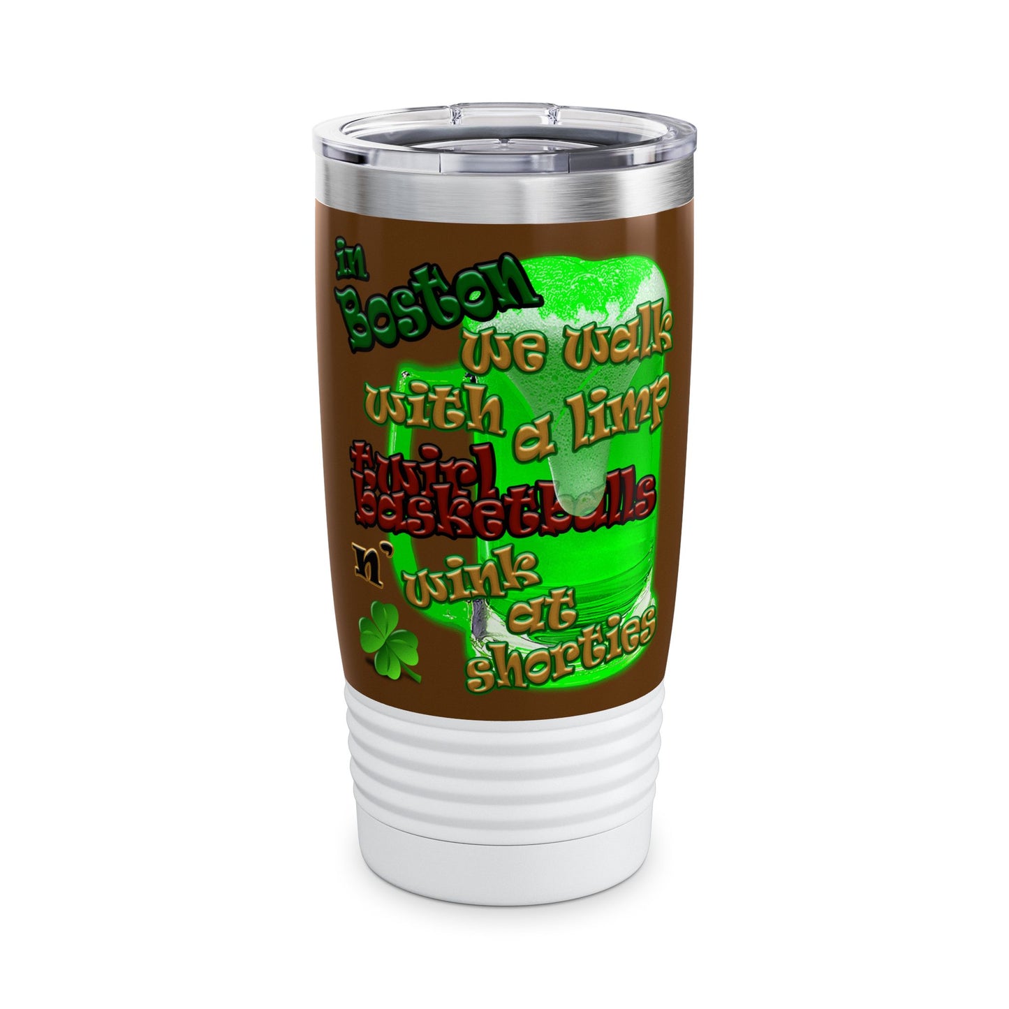 celtics logo - Ringneck Tumbler, 20oz (brown)
