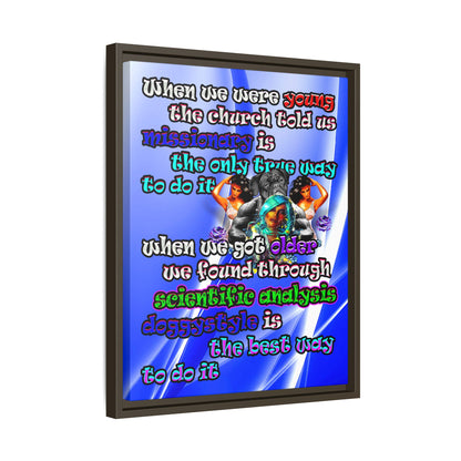 doggystyle - framed canvas art (blue-white wave)