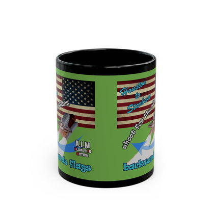 shoot for the stars - Black Mug (green)