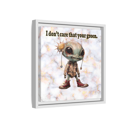 I don't care that your green - framed canvas art (white marble)