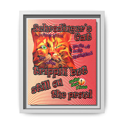 schrodinger's cat - framed canvas art (yellow-orange wave)