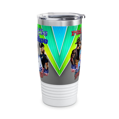 rw&b lives matter - Ringneck Tumbler, 20oz (rainbow split)