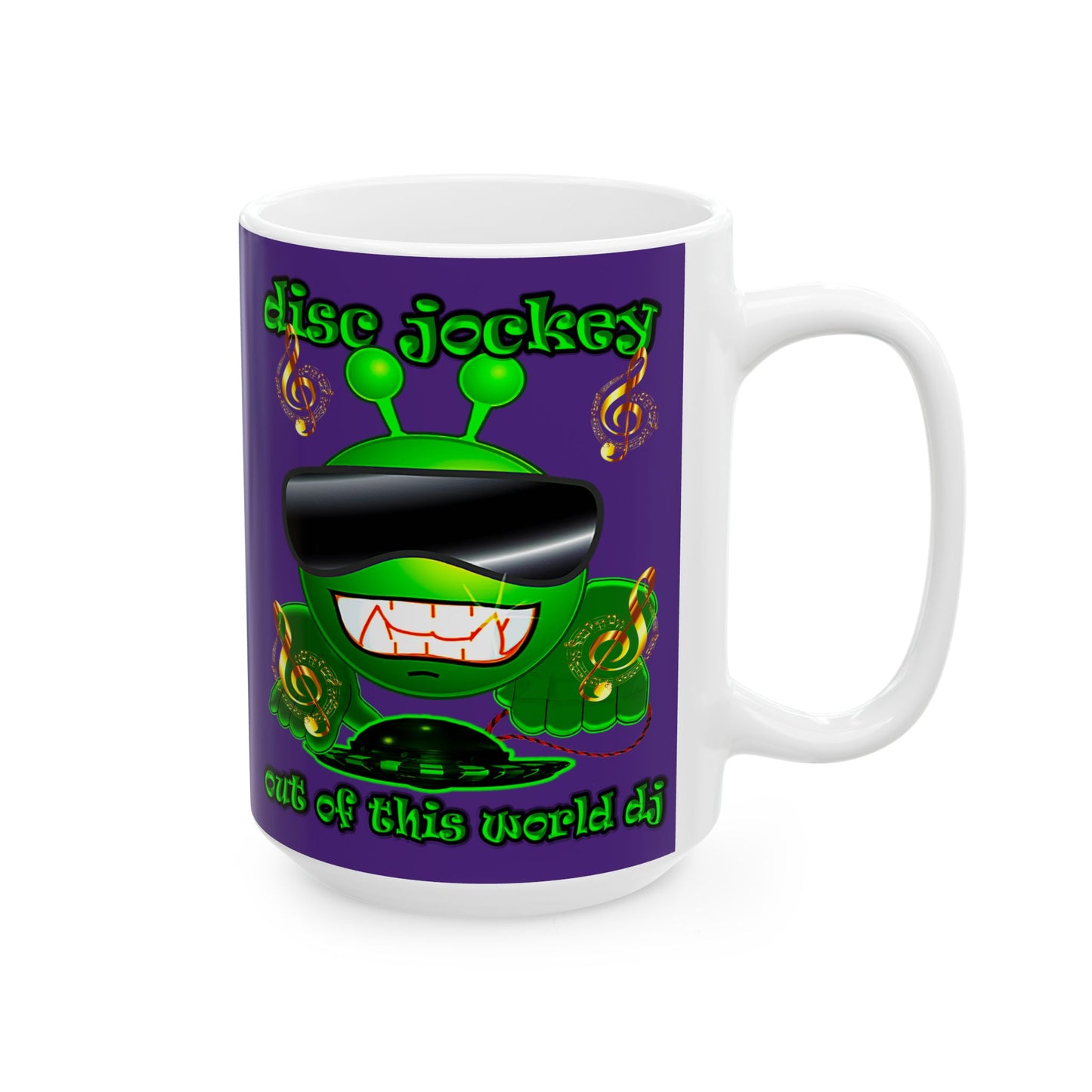 disc jockey - White Mug (purple)