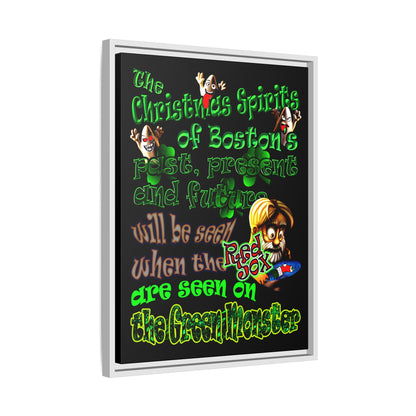 christmas spirits of boston - framed canvas art (black)