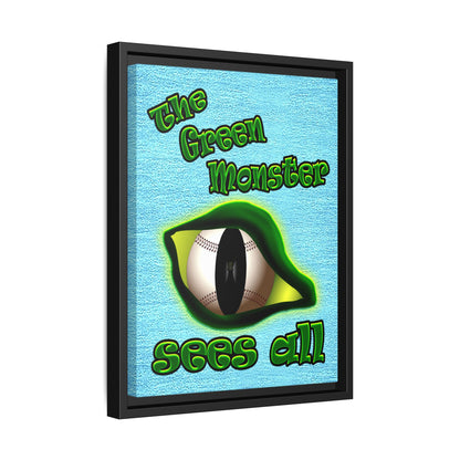 green monster - framed canvas art (faded blue)