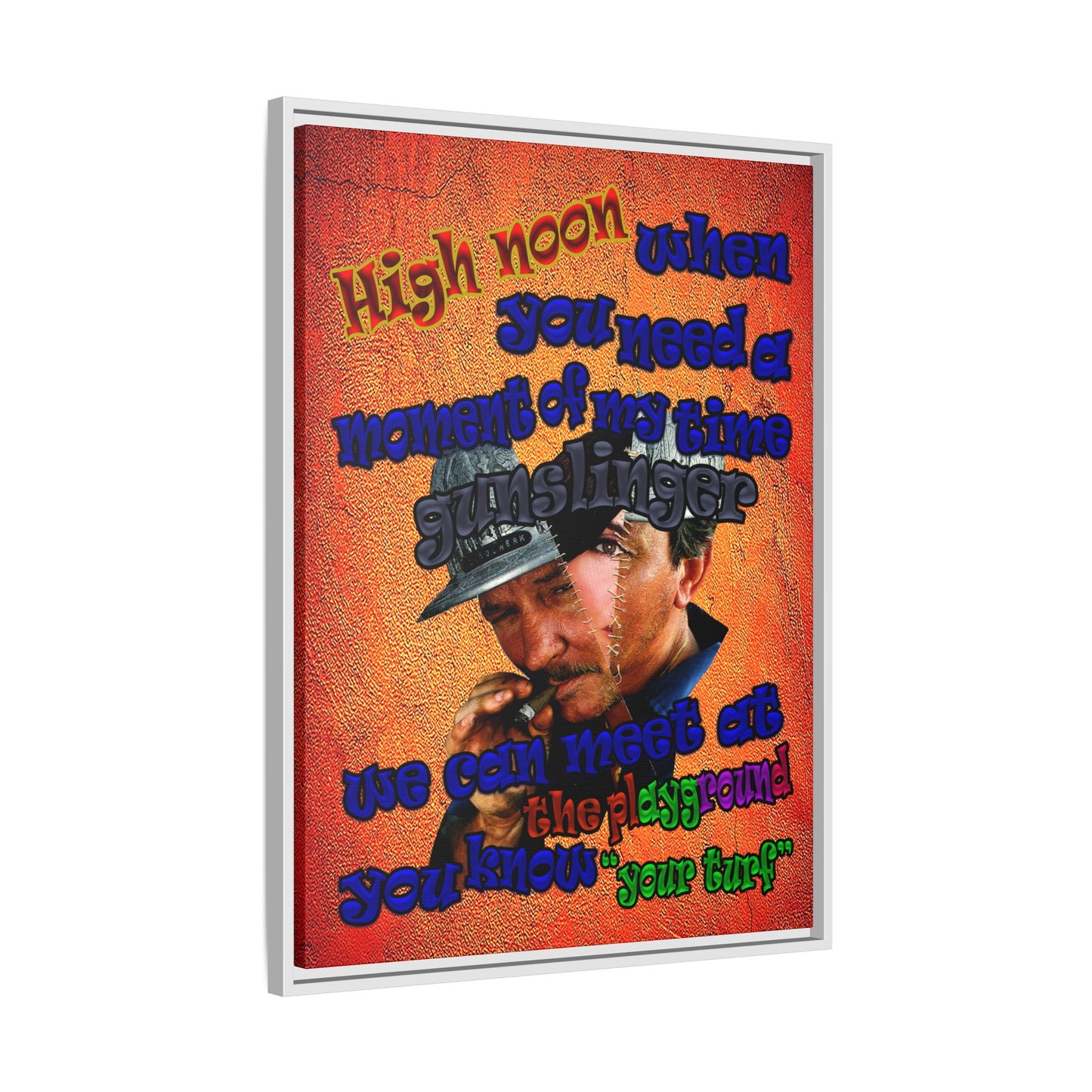 high noon - framed canvas art (burnt orange)