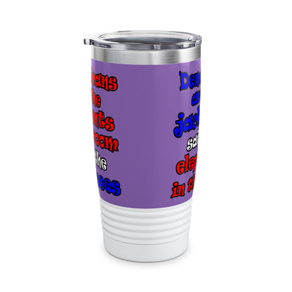 donkeys and elephants - Ringneck Tumbler, 20oz (light purple)