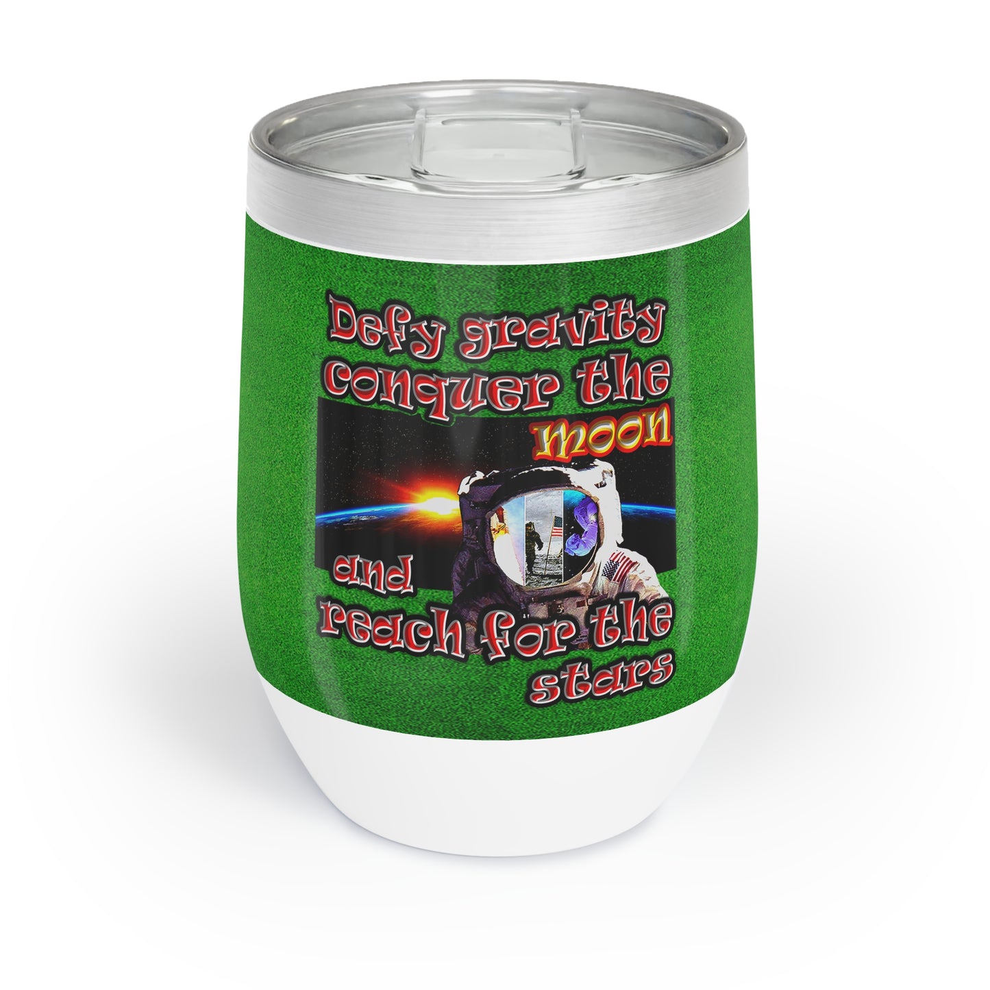 defy conquer reach - Chill Wine Tumbler (green turf)