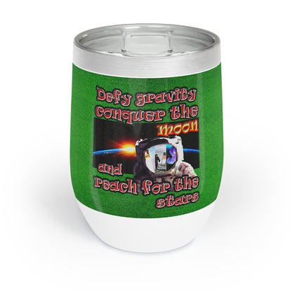 defy conquer reach - Chill Wine Tumbler (green turf)