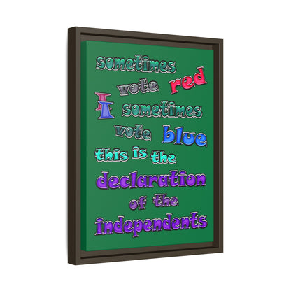 declaration of the independents - framed canvas art (dark green)