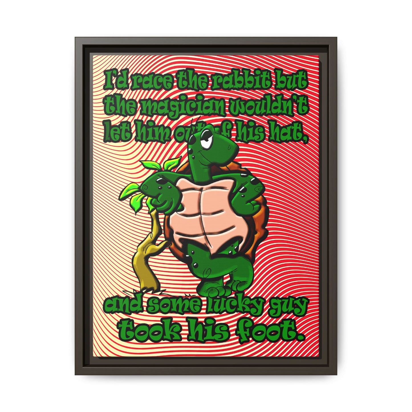 turtle race - framed canvas art (yellow-orange wave)