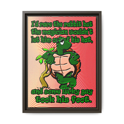 turtle race - framed canvas art (yellow-orange wave)