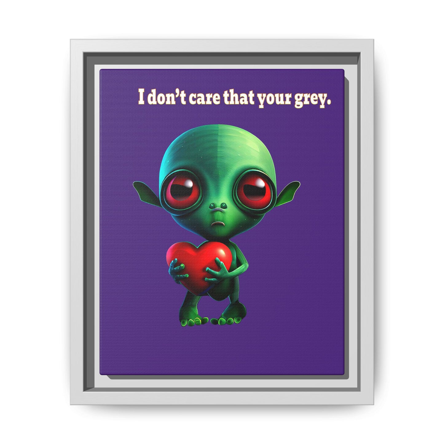 I don't care that your grey - framed canvas art (purple)