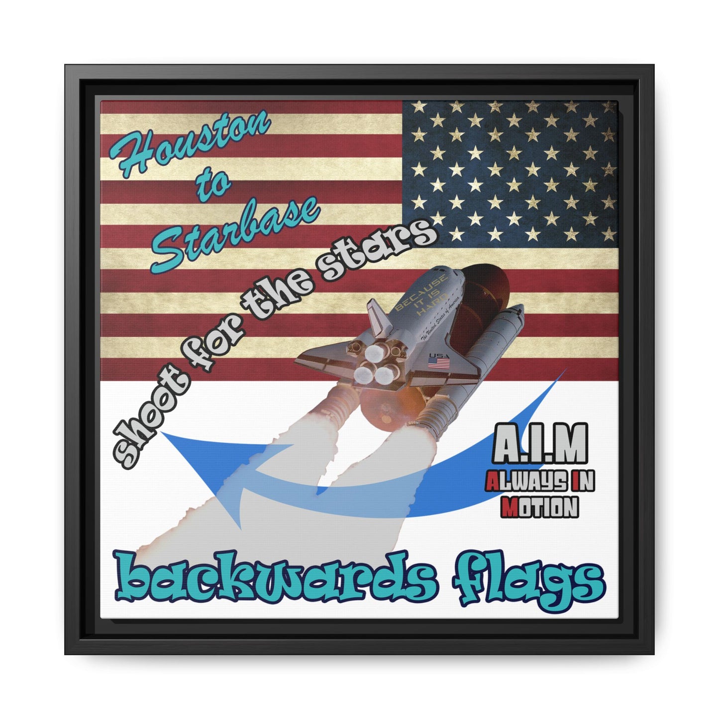 shoot for the stars - framed canvas art (white)