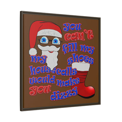 santa's shoes - framed canvas art (brown)