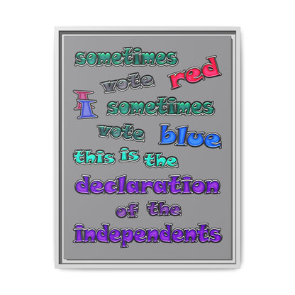 declaration of the independents - framed canvas art (grey)