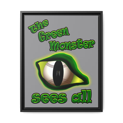 green monster - framed canvas art (grey)