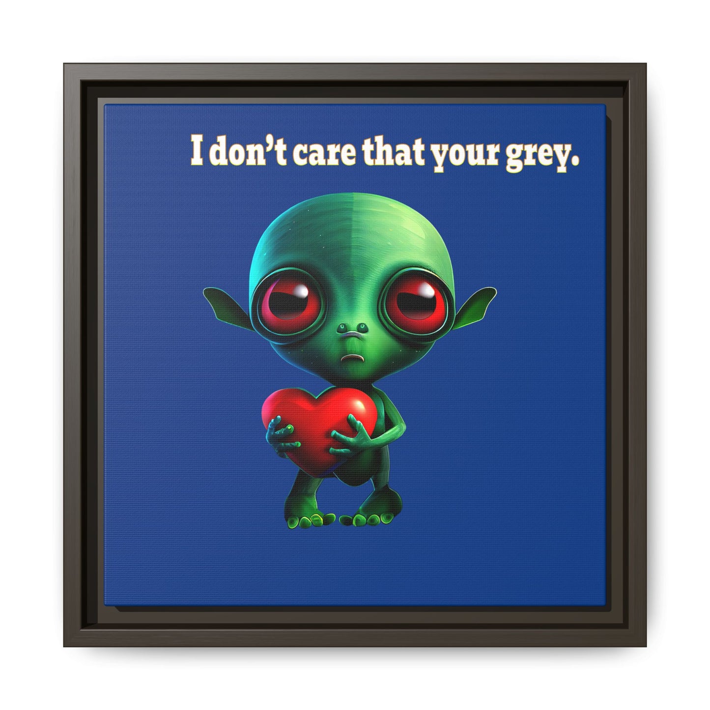 I don't care that your grey - framed canvas art (dark blue)