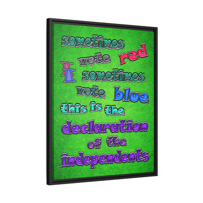 declaration of the independents - framed canvas art (green turf)