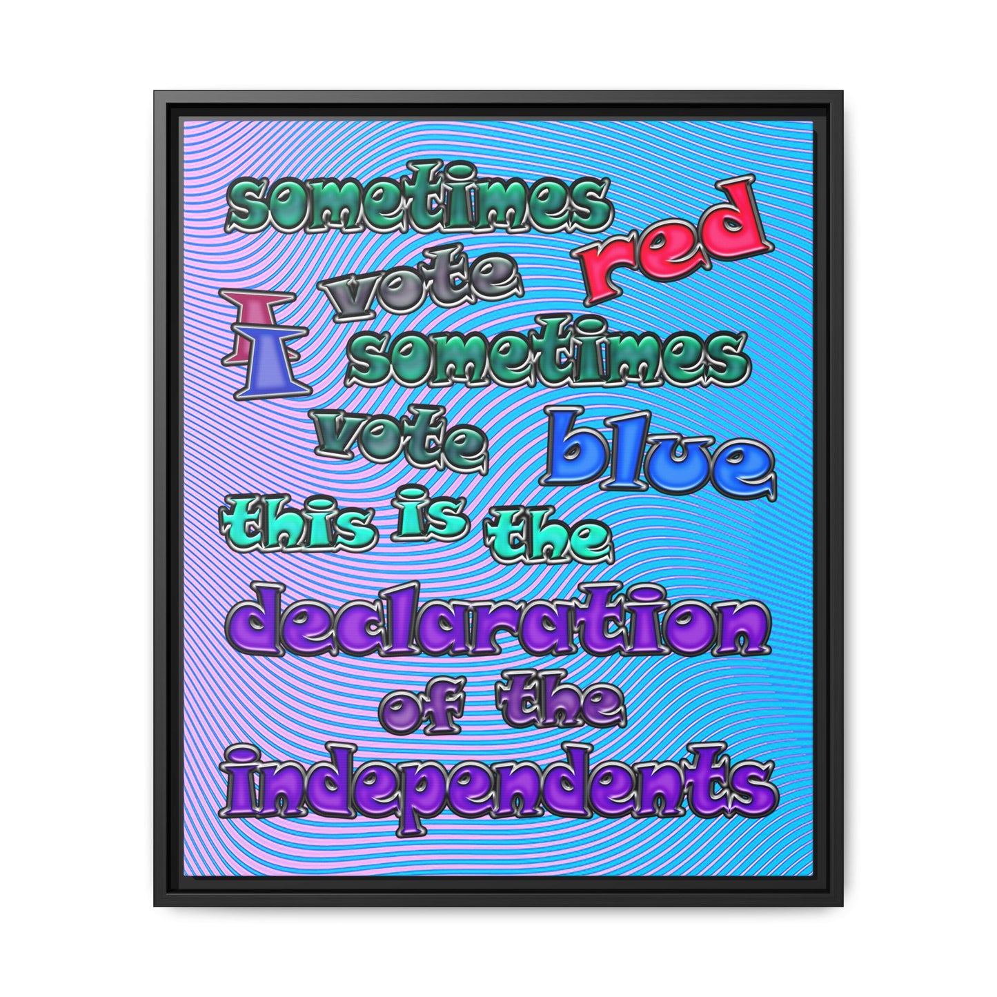 declaration of the independents - framed canvas art (light blue-purple wave)