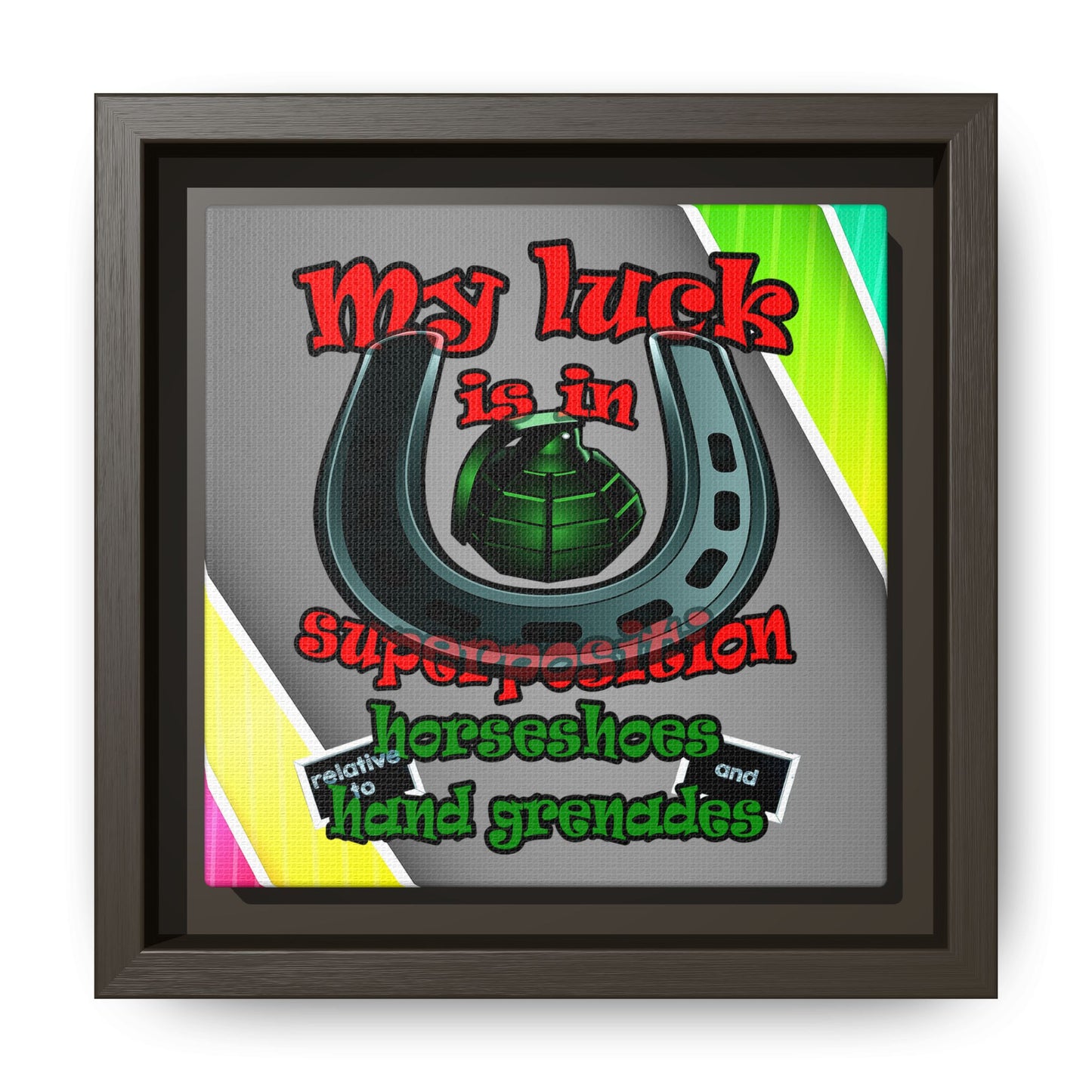 my luck - framed canvas art (rainbow split)
