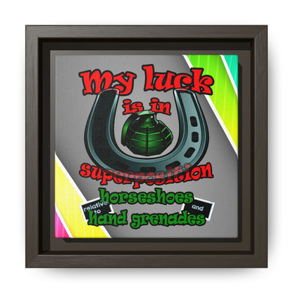 my luck - framed canvas art (rainbow split)