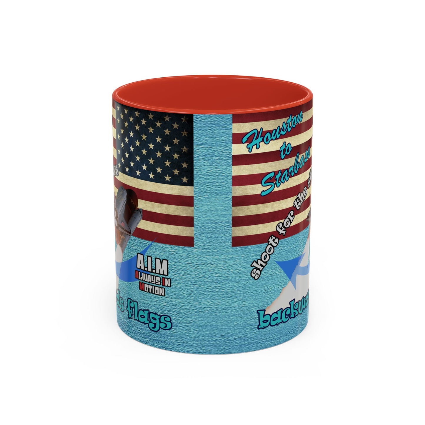 shoot for the stars - Accent Mug (faded blue)