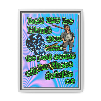og - framed canvas art (light blue-purple wave)