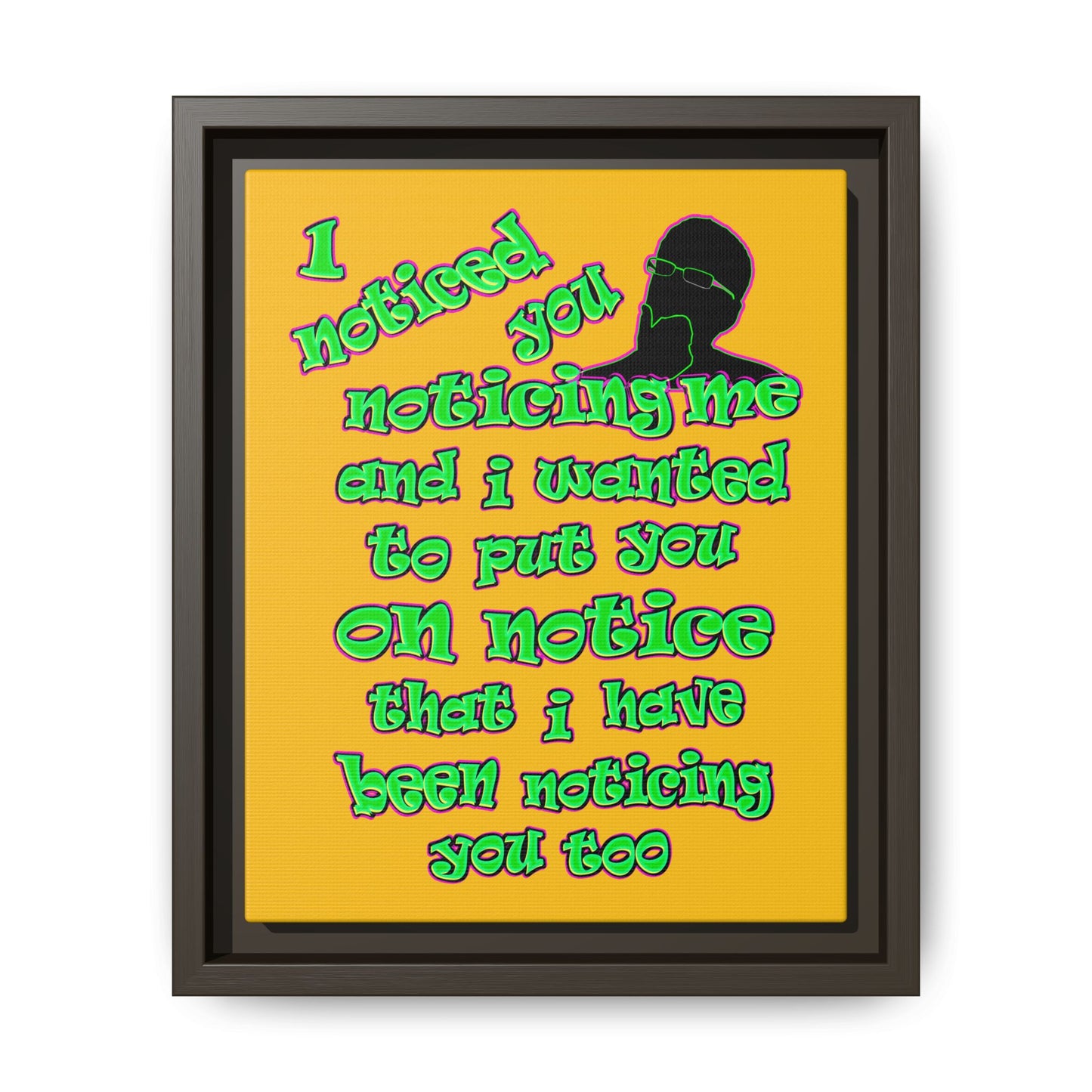 noticed you noticing - framed canvas art (yellow)
