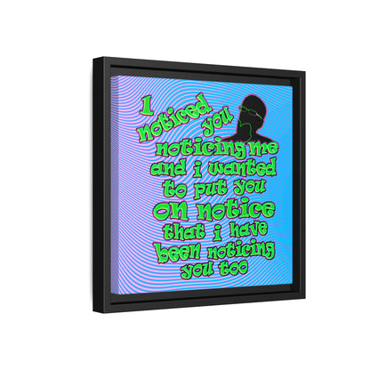 noticed you noticing - framed canvas art (light blue-purple wave)