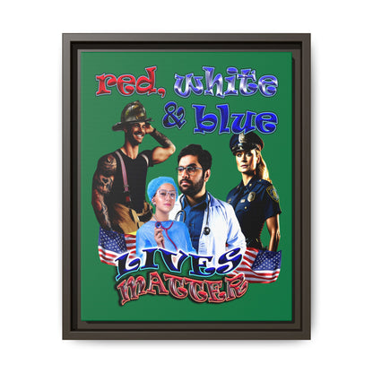 rw&b lives matter - framed canvas art (dark green)