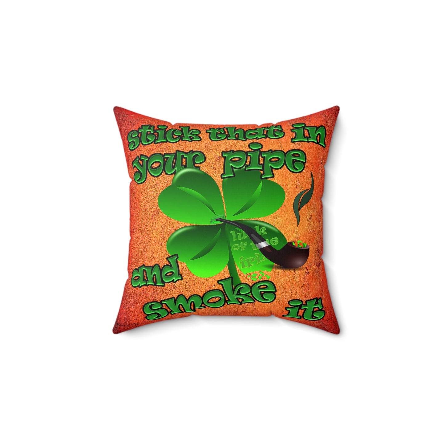 celtics logo - Spun Polyester Square Pillow - (burnt orange)
