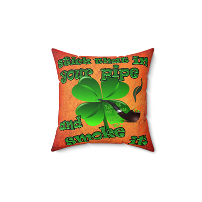 celtics logo - Spun Polyester Square Pillow - (burnt orange)