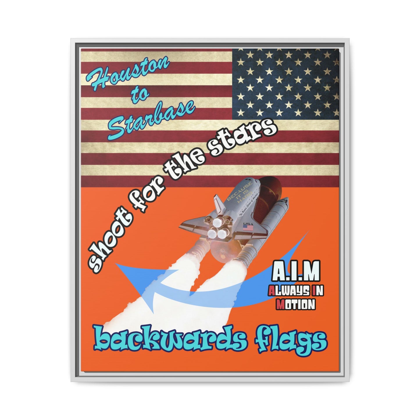 shoot for the stars - framed canvas art (orange)