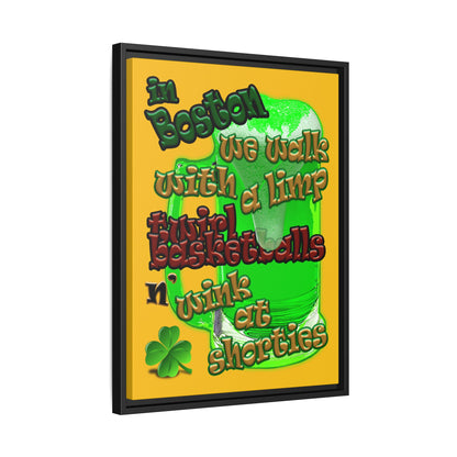 celtics logo - framed canvas art (yellow)