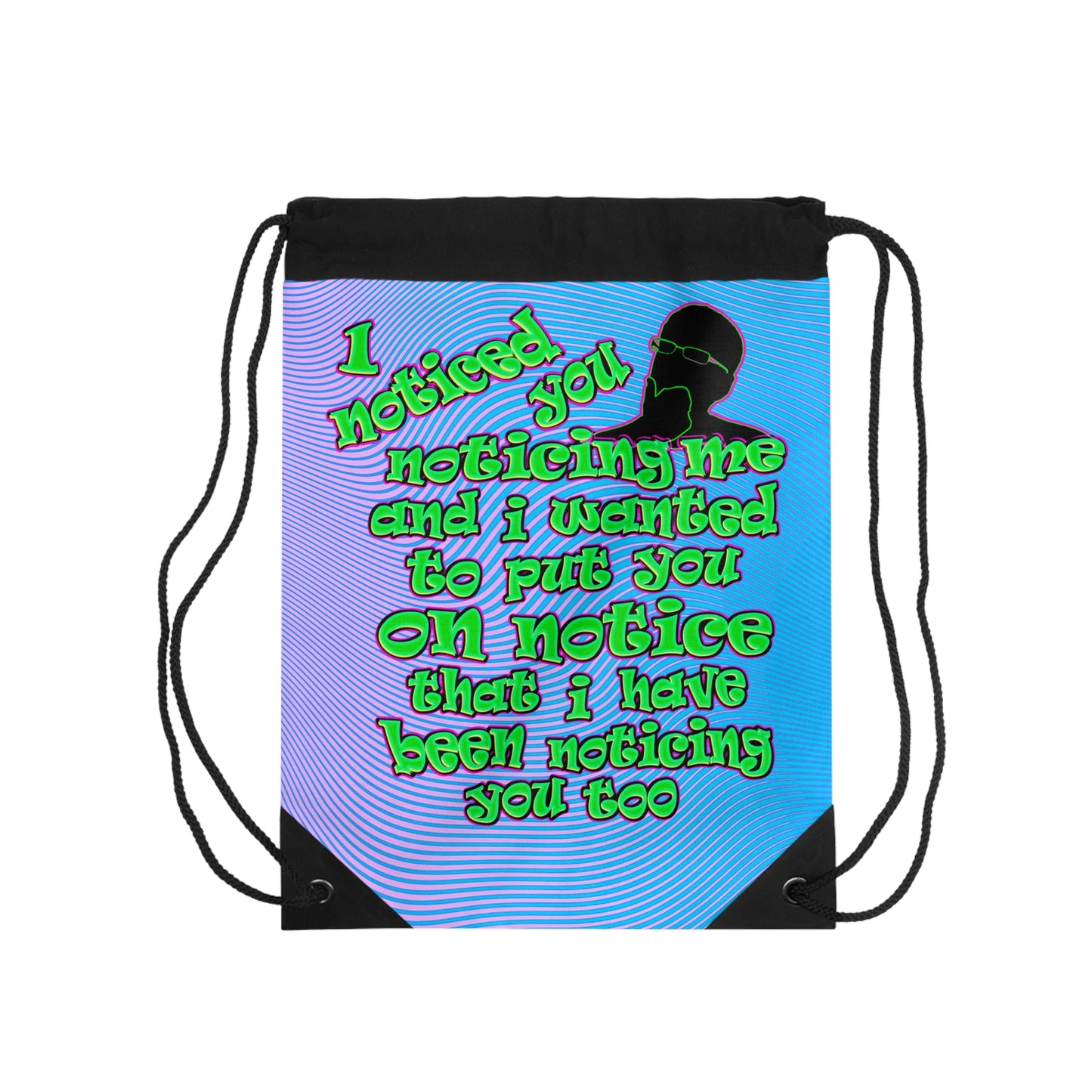 noticed you noticing - Drawstring Bag (light blue-purple wave)
